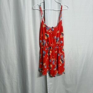 Forever 21 Floral Red Romper – boho festival summer soft girl M/L